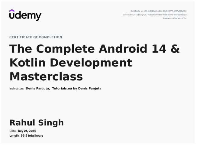 Master Android App Development– Udemy (Denis Panjuta) badge
